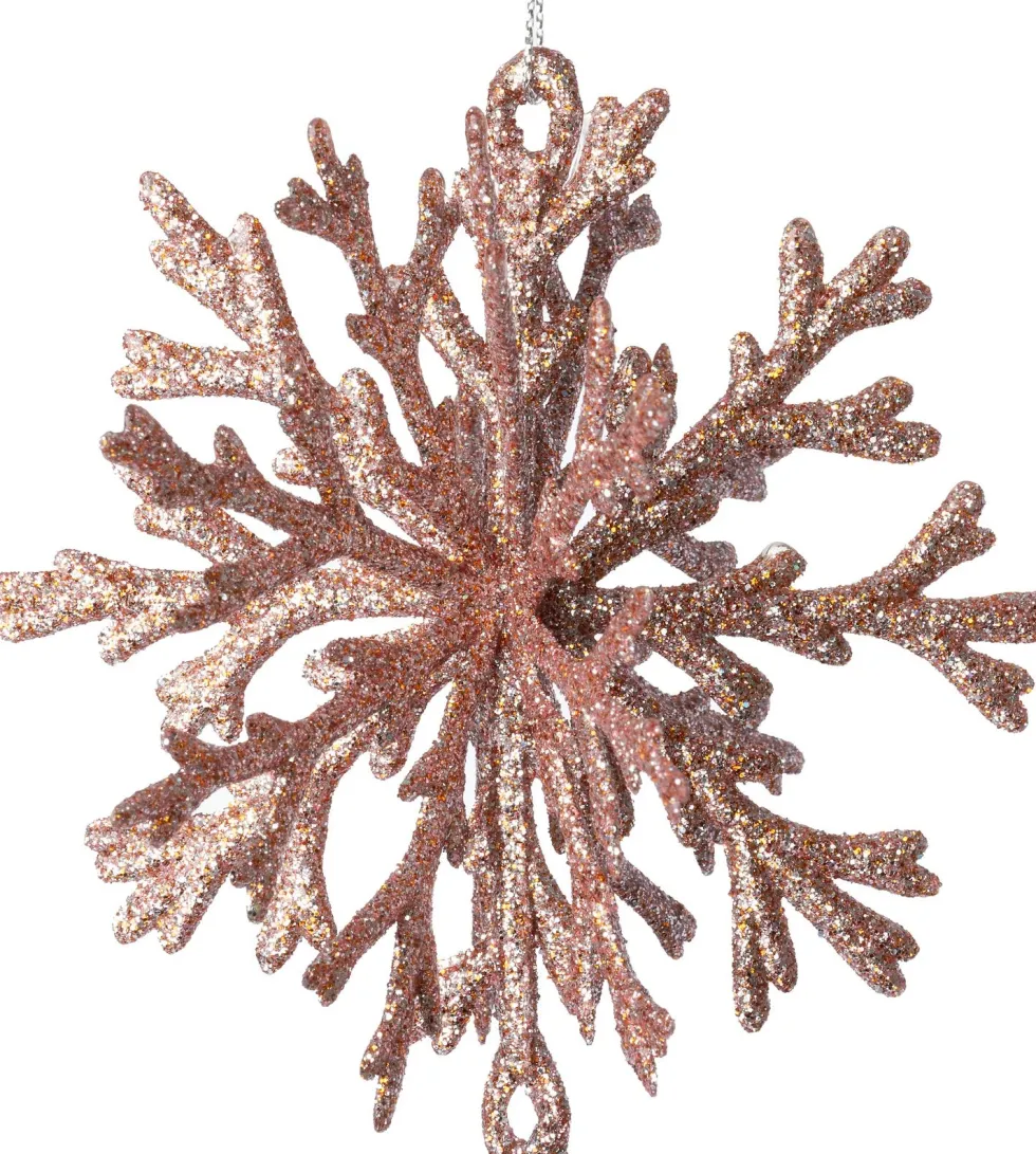 Intratuin kerst ornament Milou sneeuwvlok roze D 11 H 12 cm