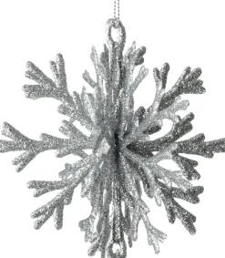 Intratuin kerst ornament Milou sneeuwvlok zilver D 11 H 12 cm