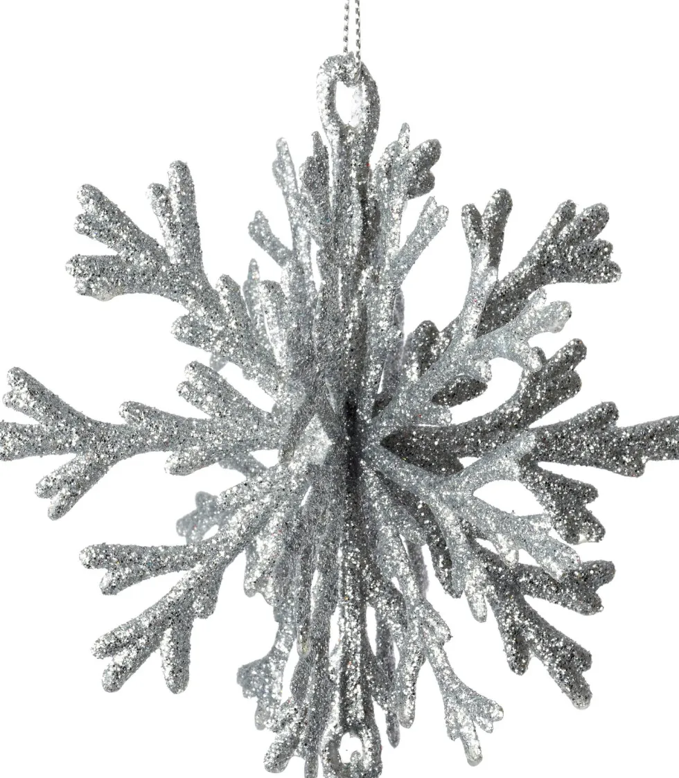 Intratuin kerst ornament Milou sneeuwvlok zilver D 11 H 12 cm