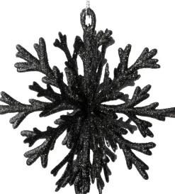 Intratuin kerst ornament Milou sneeuwvlok zwart D 11 H 12 cm