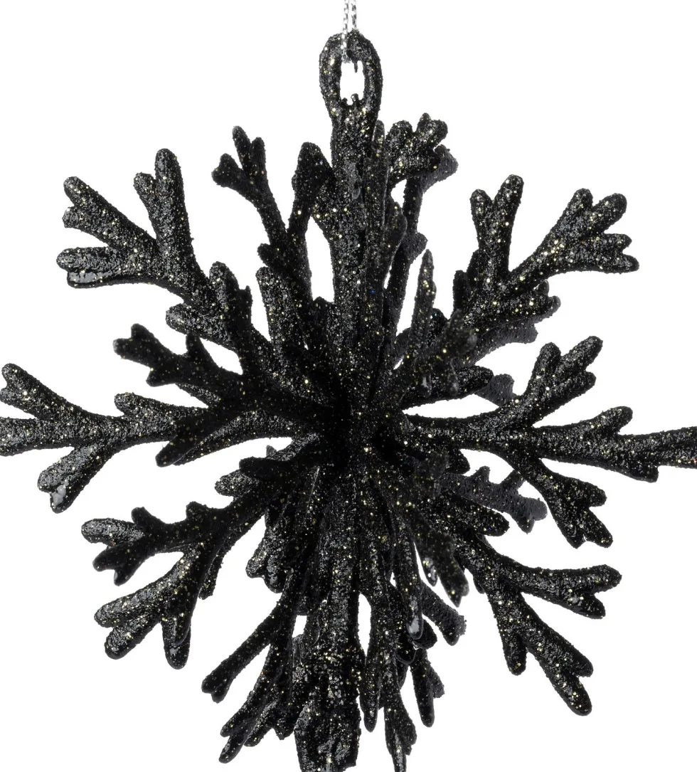 Intratuin kerst ornament Milou sneeuwvlok zwart D 11 H 12 cm