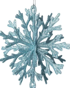 Intratuin kerst ornament Milou sneeuwvlok lichtblauw D 11 H 12 cm