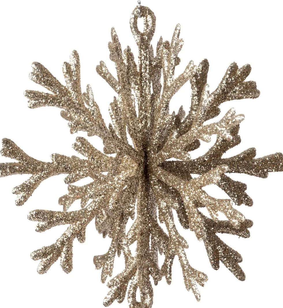 Intratuin kerst ornament Milou sneeuwvlok beige D 11 H 12 cm