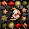 Intratuin kerst ornament mix Mesick rood / goud / groen D 7,5 - 18 cm 23-delig