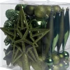 Intratuin kerst ornament mix Troy groen D 3-20 cm 50-delig