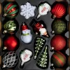 Intratuin kerst ornament mix Mesick rood / wit / groen D 6 - 11 cm 25-delig