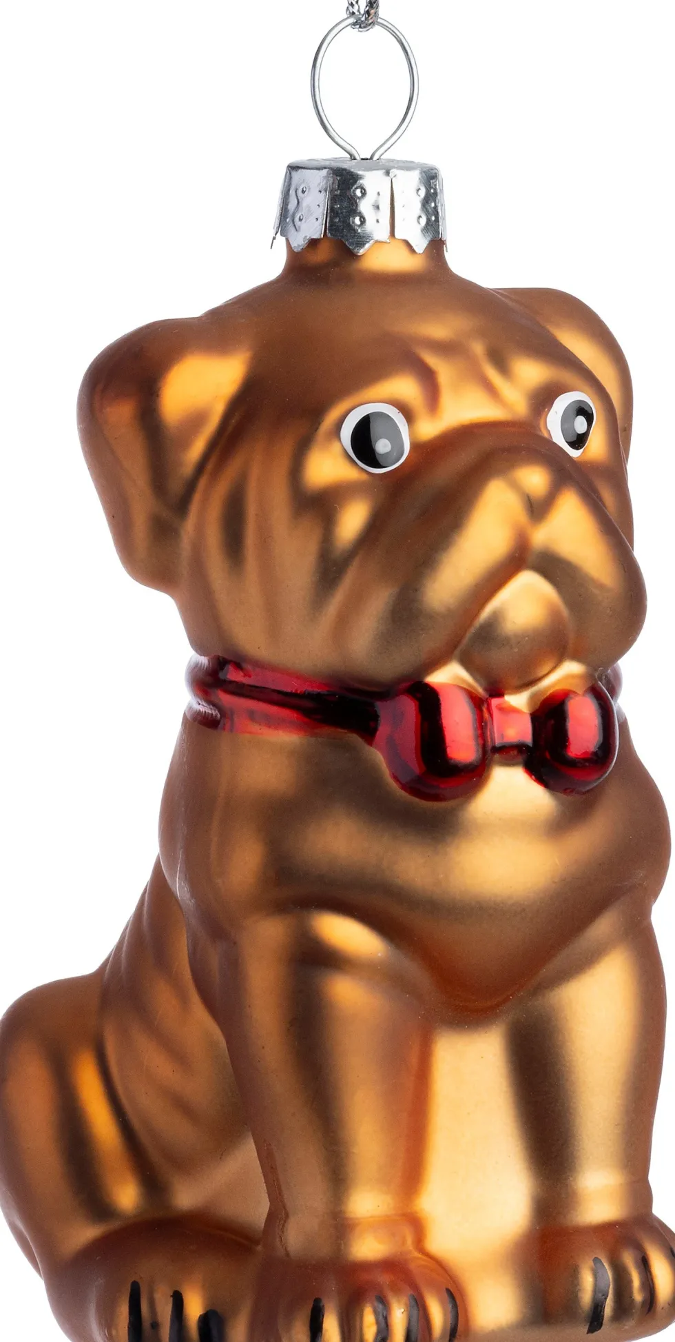 Intratuin kerst ornament mopshond bruin 4,8 x 5,8 x 9 cm