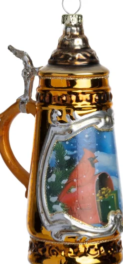 Intratuin kerst ornament Munchen bierpul geel 5,7 x 7 x 12,8 cm