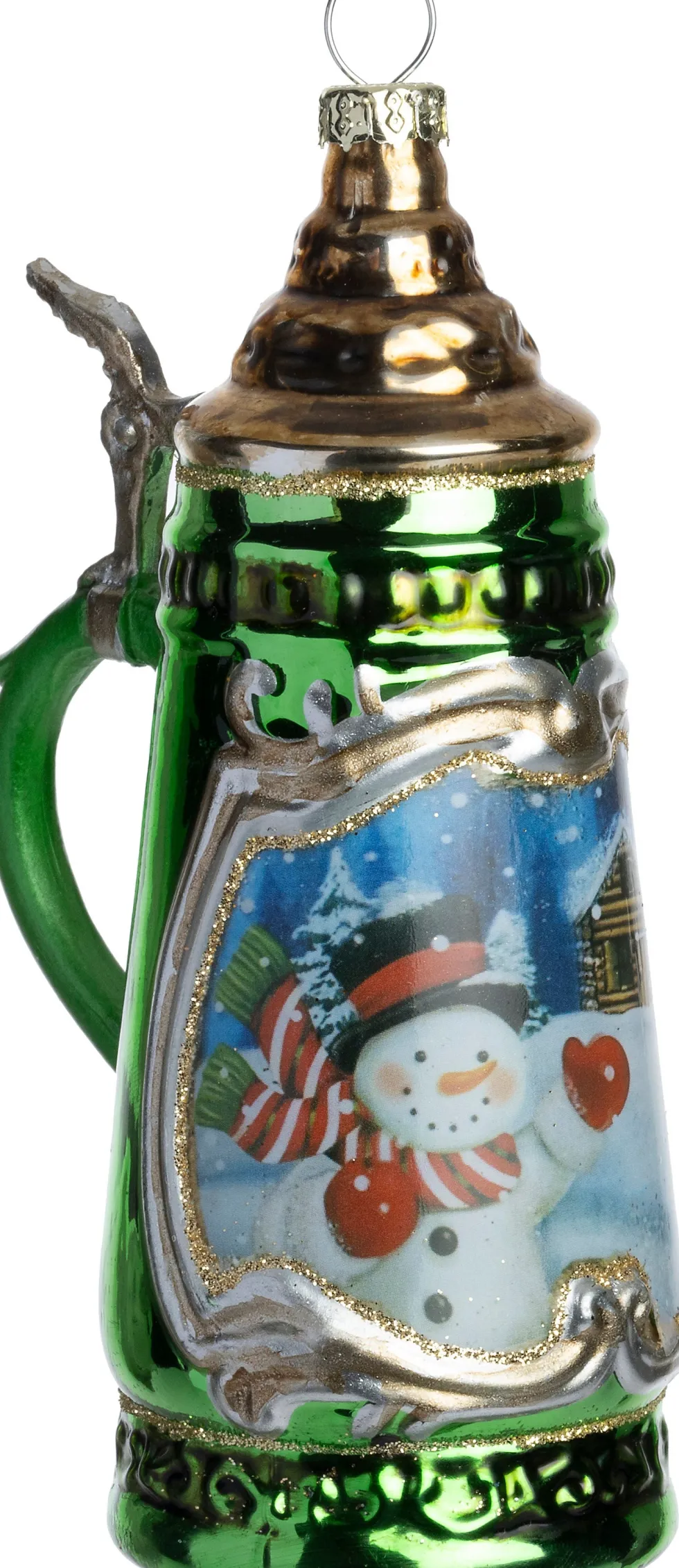 Intratuin kerst ornament Munchen bierpul groen 5,7 x 7 x 12,8 cm