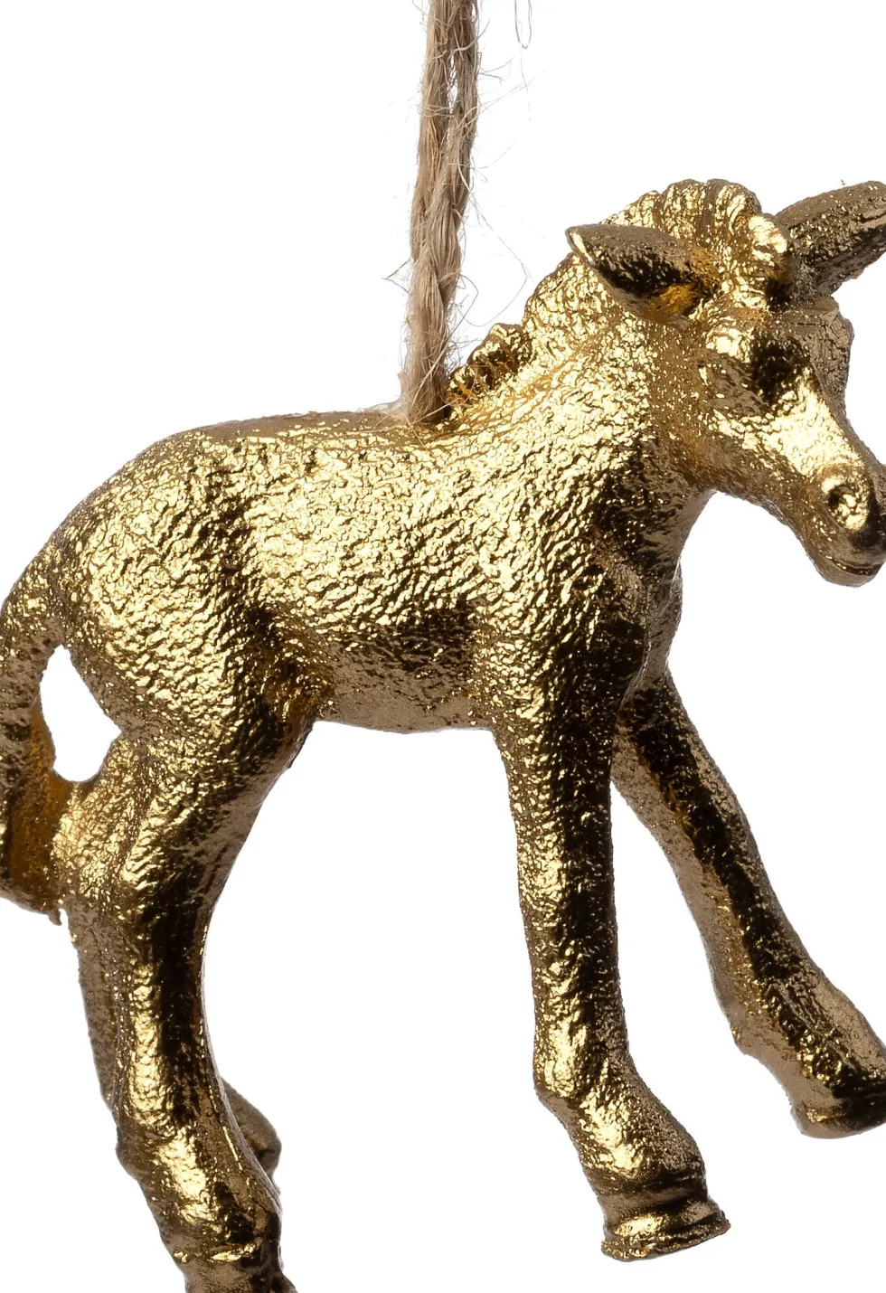 Intratuin kerst ornament Nafu paard goud 6,5 x 2,5 x 5,5 cm