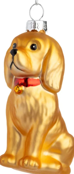 Intratuin kerst ornament Nonja hond goud 3,7 x 6,4 x 8,7 cm