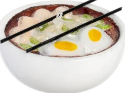 Intratuin kerst ornament noodlekom wit / goud 8,1 x 9,1 x 14,8 cm