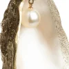 Intratuin kerst ornament oester goud / wit 6,4 x 3,1 x 12,9 cm