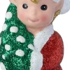 Intratuin kerst ornament Olfa elf kerstboom rood / wit / groen 4,3 x 3,9 x 11,5 cm