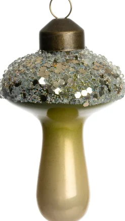 Intratuin kerst ornament paddenstoel groen 6 x 6 x 9,4 cm