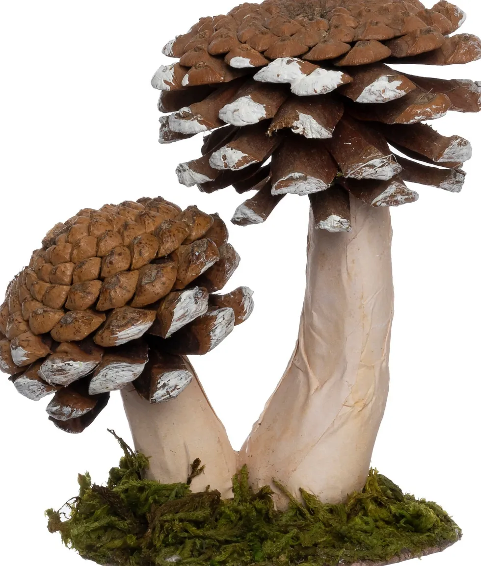 Intratuin kerst ornament paddenstoel bruin 10,5 x 8 x 10 cm