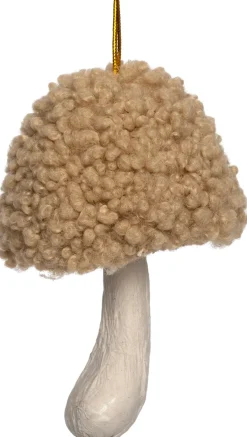 Intratuin kerst ornament paddenstoel bruin 7,8 x 7,8 x 12 cm