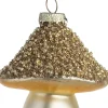 Intratuin kerst ornament paddenstoel bruin 8 x 7 x 7 cm