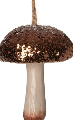 Intratuin kerst ornament paddenstoel D 5,5 H 6,8 cm rood