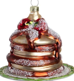 Intratuin kerst ornament pannenkoeken beige 10 x 10 x 9,2 cm