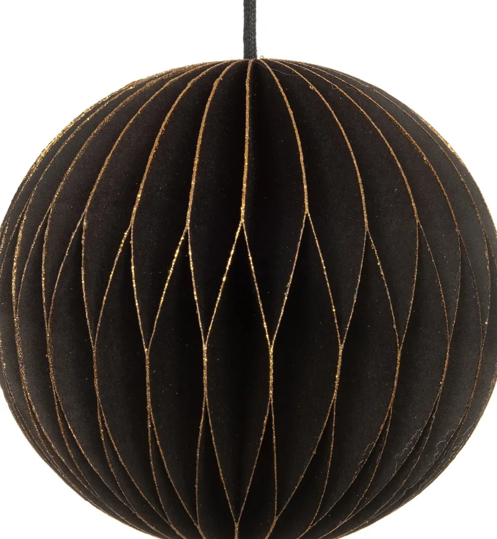 Intratuin kerst ornament papier zwart D 9 H 9 cm