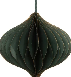 Intratuin kerst ornament papier goud / groen D 10 H 9 cm