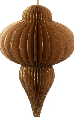 Intratuin kerst ornament papier goud D 8,5 H 11,5 cm