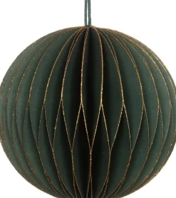 Intratuin kerst ornament papier goud / groen D 9 H 9 cm
