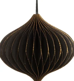 Intratuin kerst ornament papier zwart D 10 H 9 cm