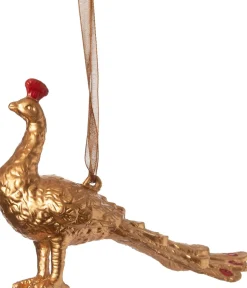 Intratuin kerst ornament pauw goud 12 x 3,5 x 8 cm