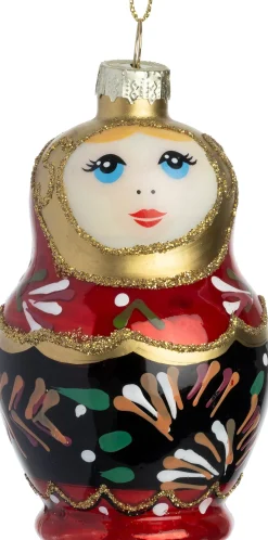 Intratuin kerst ornament pop rood / zwart 5,5 x 5,5 x 9,3 cm