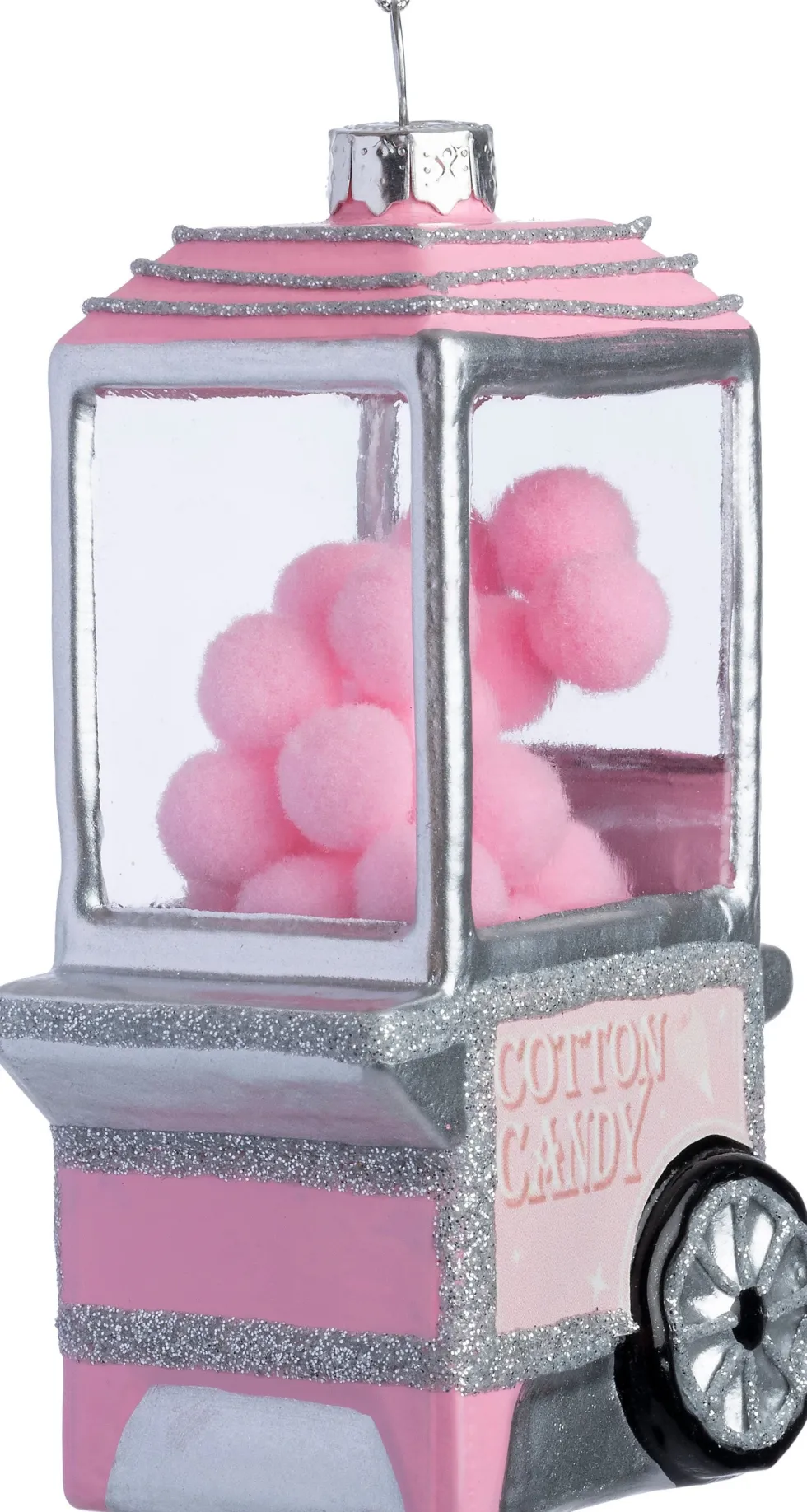 Intratuin kerst ornament popcornmachine roze 6,1 x 4,9 x 11 cm