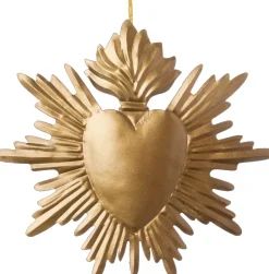 Intratuin kerst ornament Rabius hart goud 17 x 16 cm