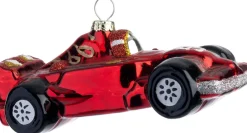 Intratuin kerst ornament raceauto rood 12,8 x 6 x 5 cm