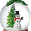 Intratuin kerst ornament Ravi sneeuwbol sneeuwpop groen / rood D 4,5 H 7,8 cm