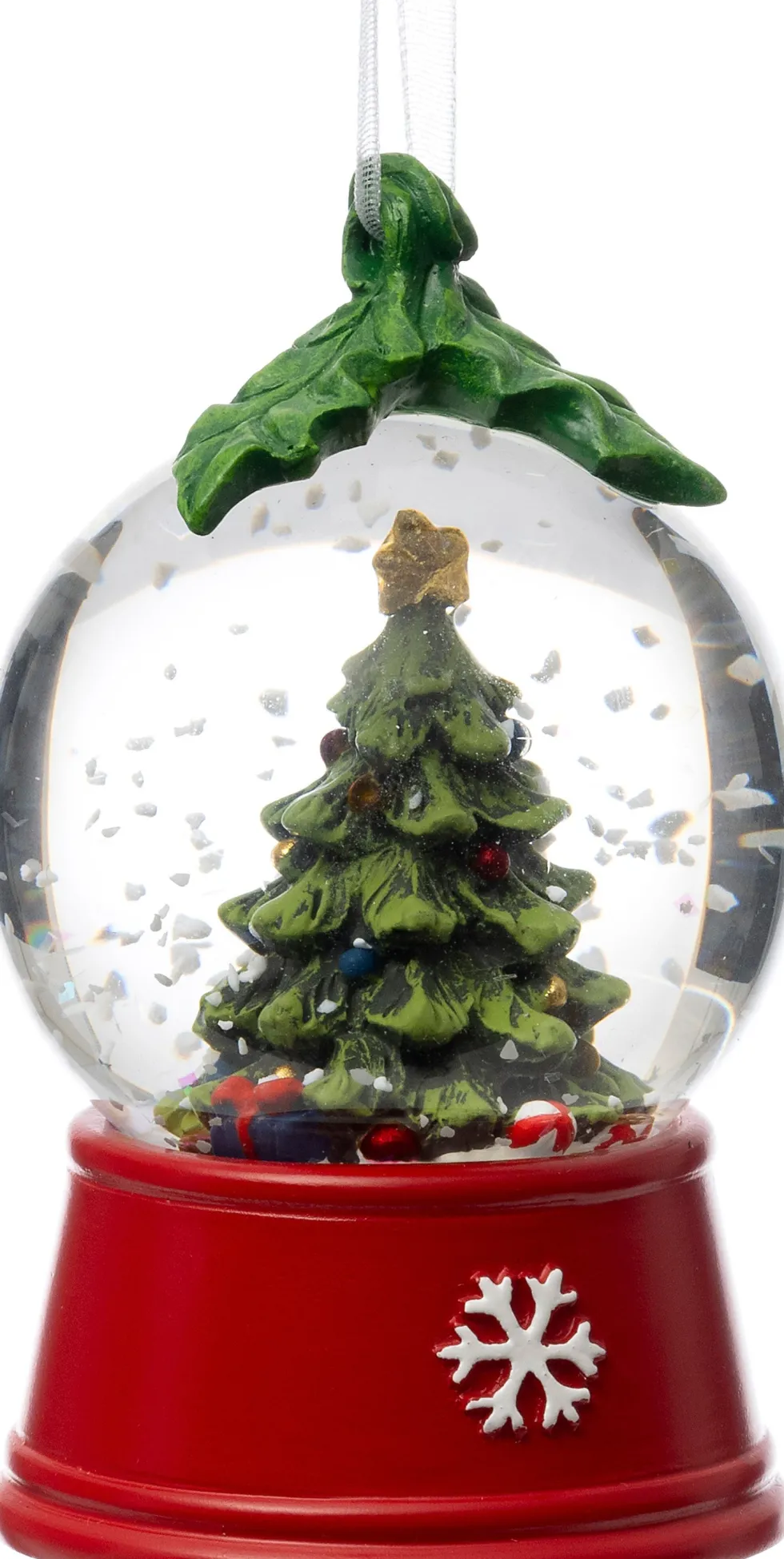 Intratuin kerst ornament Ravi sneeuwbol kerstboom groen / rood D 4,5 H 7,8 cm
