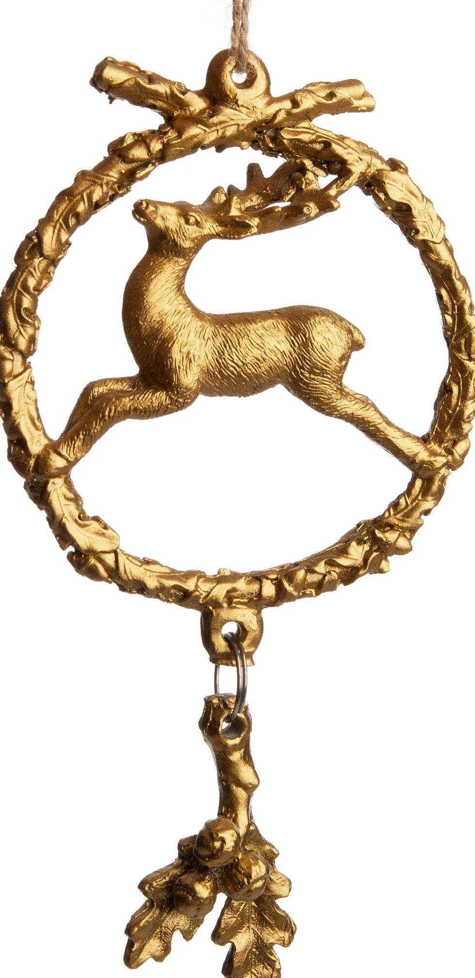 Intratuin kerst ornament rendier springend goud 13 x 7 x 2,2 cm