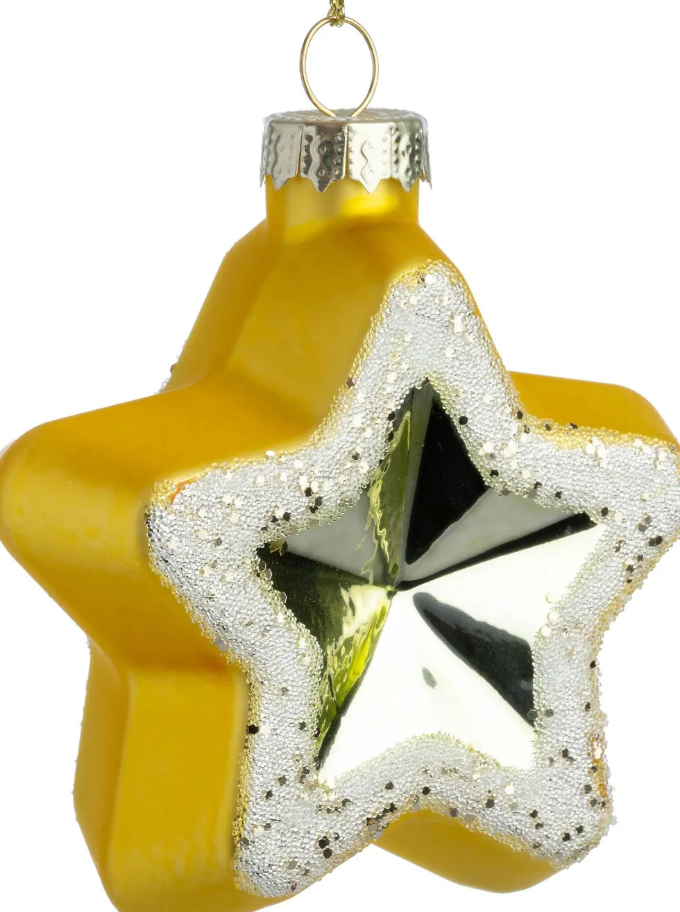 Intratuin kerst ornament Renze goud / zilver 8 x 3,5 x 8 cm