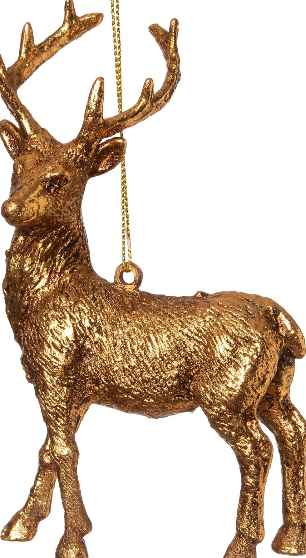 Intratuin kerst ornament rendier staand goud 9,5 x 6,8 x 13,8 cm