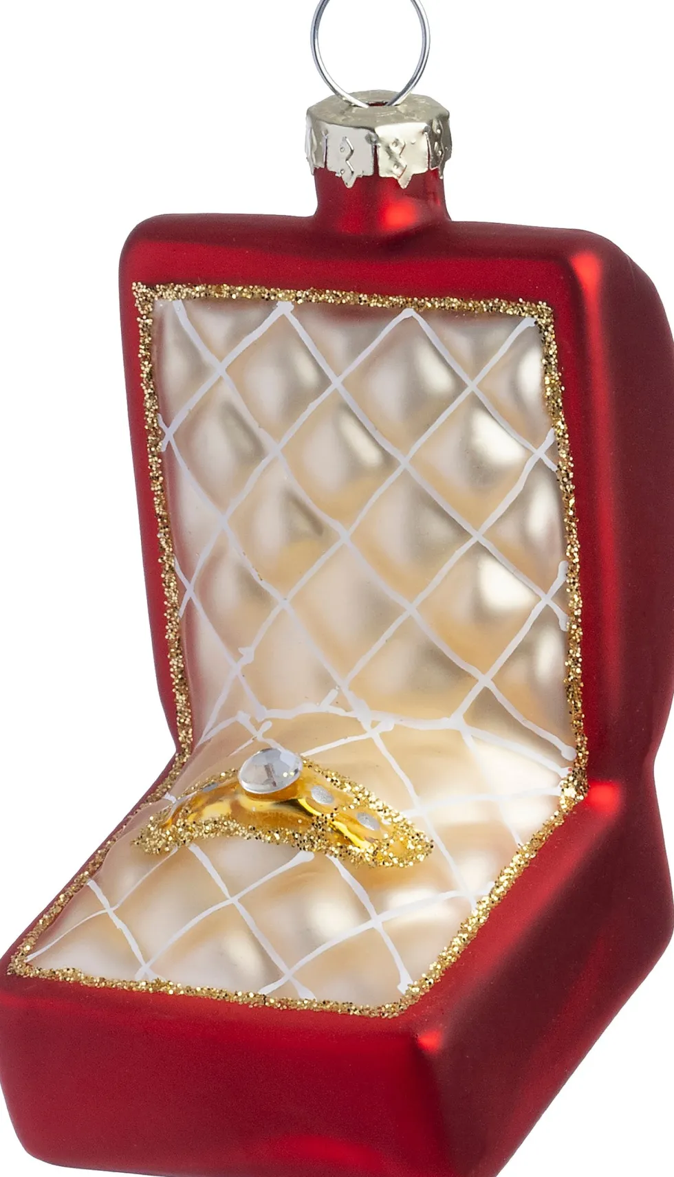 Intratuin kerst ornament ringendoosje bruin 4,3 x 5,9 x 6,7 cm