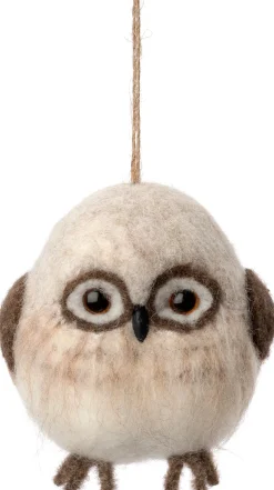 Intratuin kerst ornament Rito uil ogen open 10 x 9,5 x 12 cm