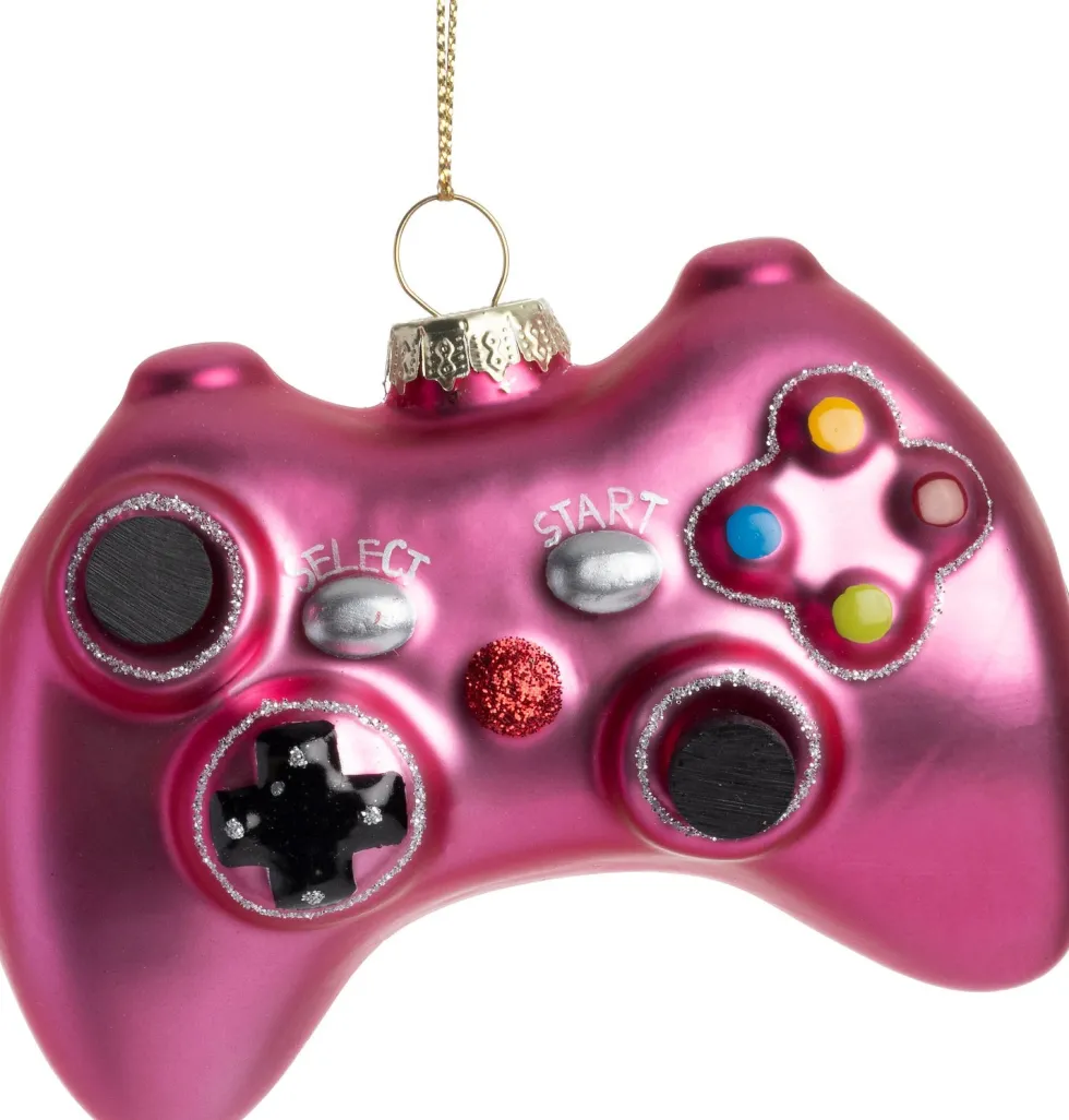 Intratuin kerst ornament Rola controller paars 4,3 x 10,2 x 7,3 cm