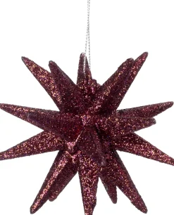 Intratuin kerst ornament Ruby ster bordeaux 11 x 9 x 11,5 cm