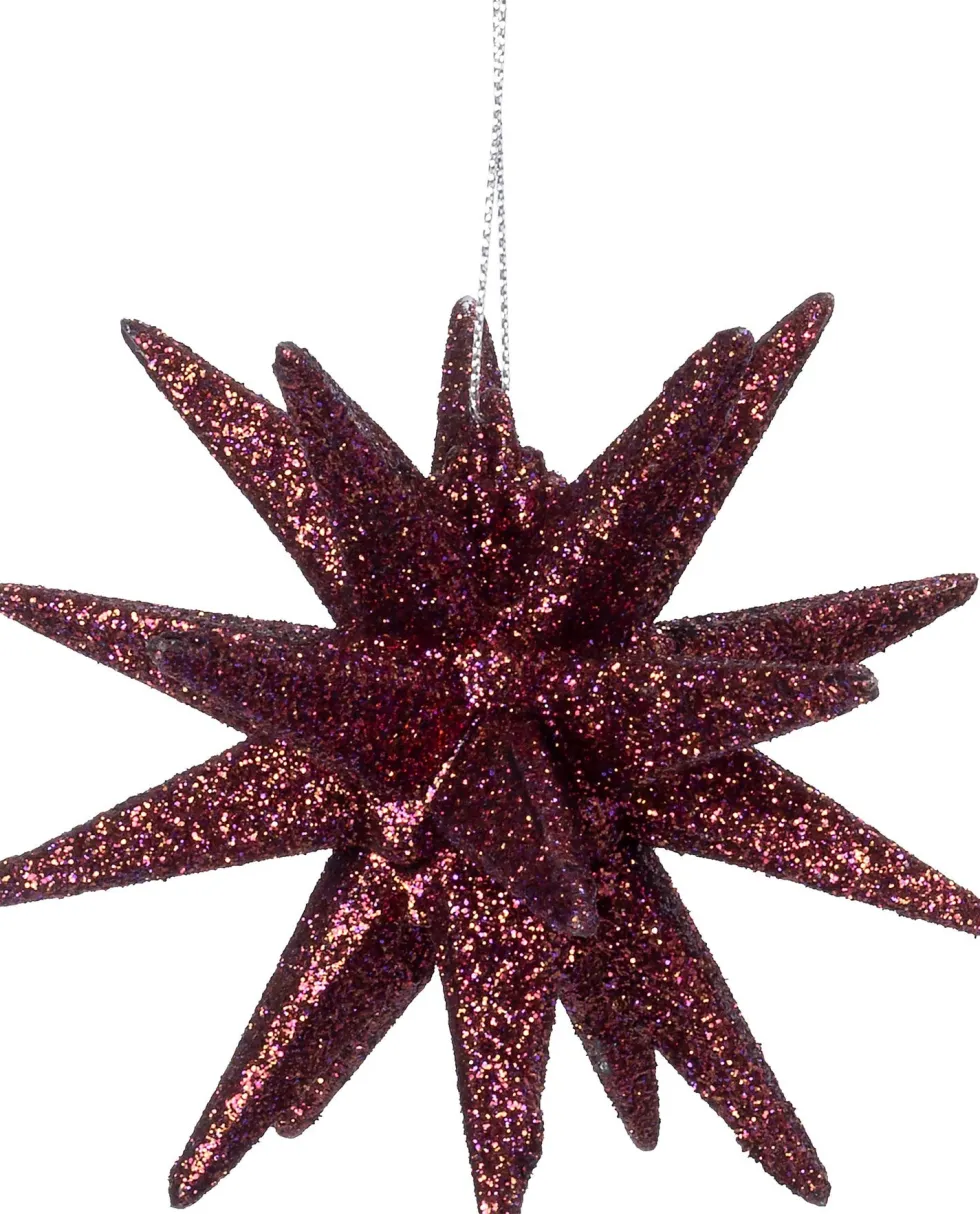 Intratuin kerst ornament Ruby ster bordeaux 11 x 9 x 11,5 cm