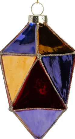 Intratuin kerst ornament Sallins rood / paars D 6,5 H 10 cm