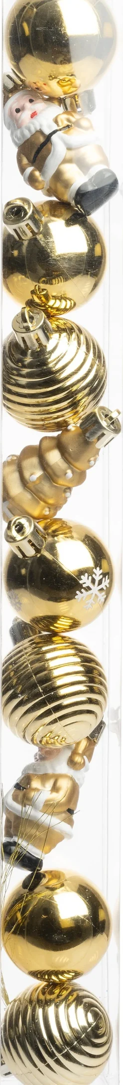 Intratuin kerst ornament Santa goud D 4 cm 10-delig