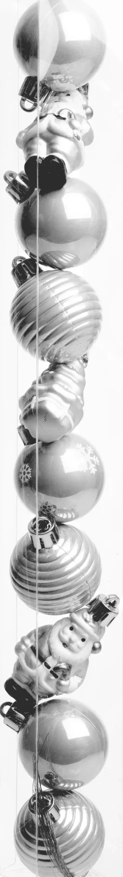 Intratuin kerst ornament Santa zilver D 4 cm 10-delig
