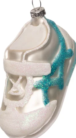 Intratuin kerst ornament schoen blauw H 4,8 cm