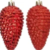 Intratuin kerst ornament Sien dennenappel rood D 5 H 10 cm 4 stuks