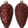 Intratuin kerst ornament Sien dennenappel bordeaux D 5 H 10 cm 4 stuks